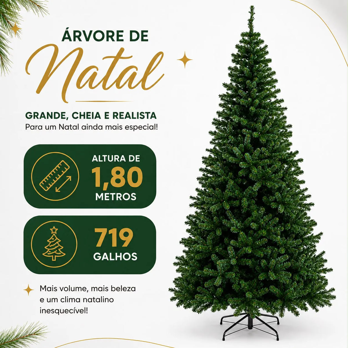 Árvore de Natal 719 Galhos 1,80M
