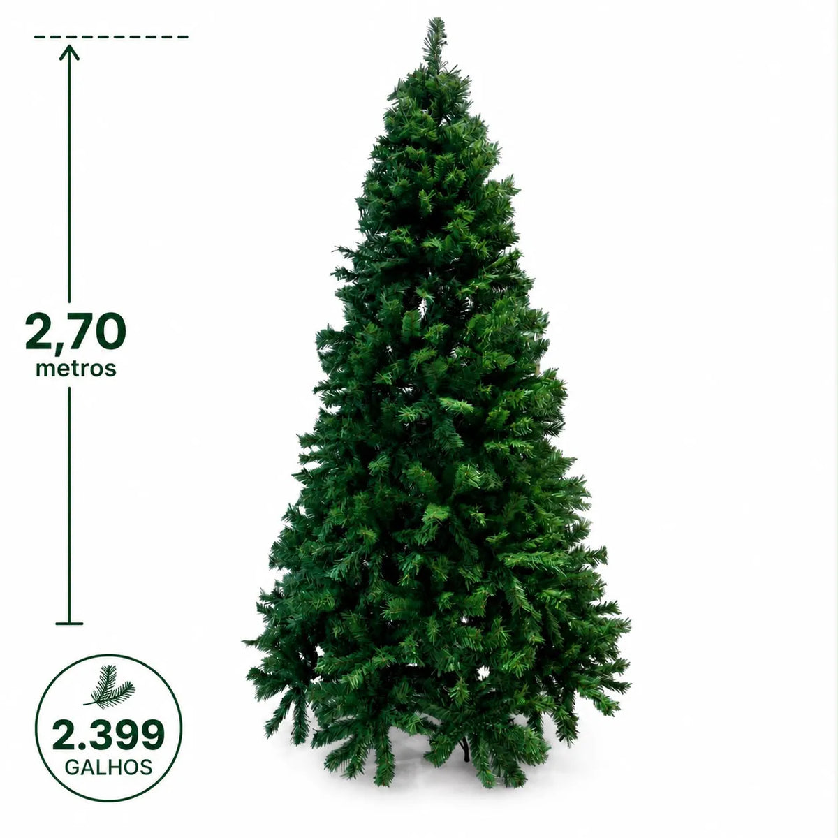 Árvore de Natal 2.399 Galhos 2,70m