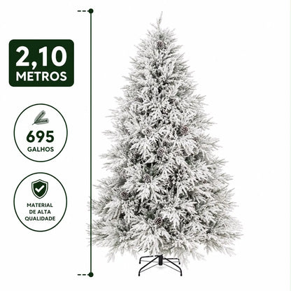 Árvore de Natal Nevada 695 Galhos 2,10M
