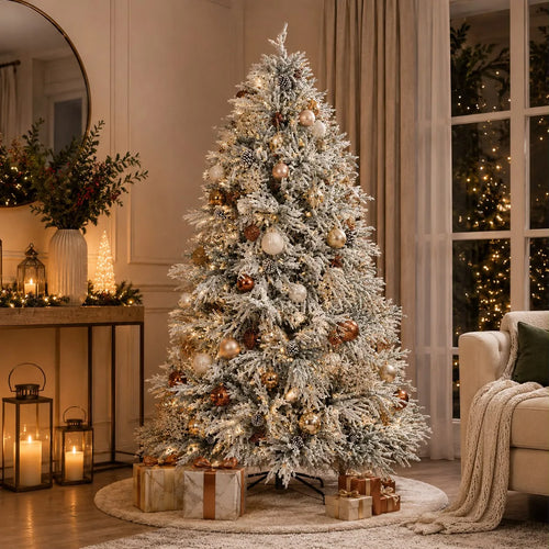 Árvore de Natal Nevada com Pinhas 473 Galhos 1,80m