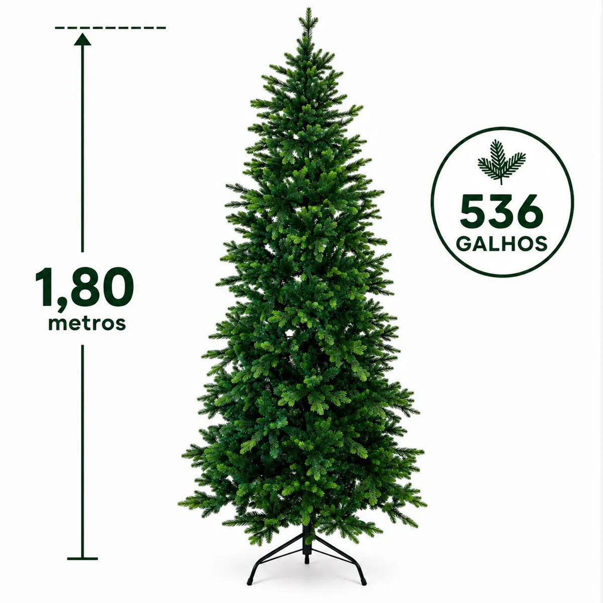 Árvore de Natal 536 Galhos 1,80m 536 Galhos