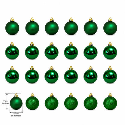 Kit Bolas de Natal Verde Encanto 5,5cm